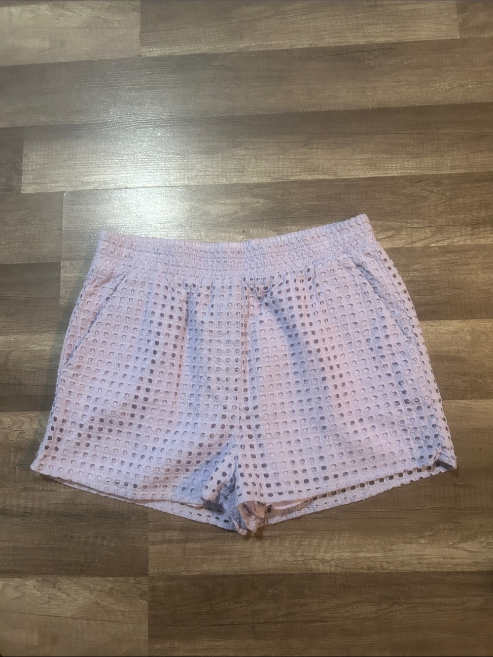 Steve Madden Women’s Shorts Lavender Eyelet High Waist - Size Medium
